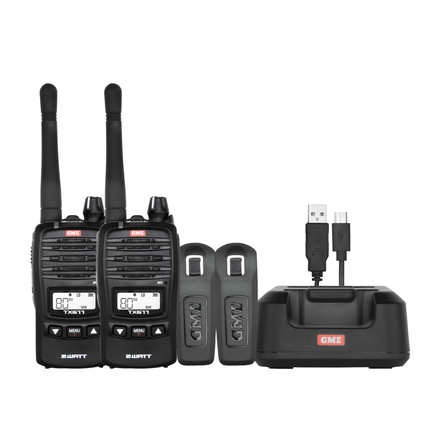GME TX677TP 2 Watt UHF CB Handheld Radio - Twin Pack
