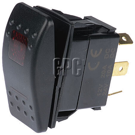 Thunder TDR11074 Rocker Switch On/Off SPST Red Illuminated