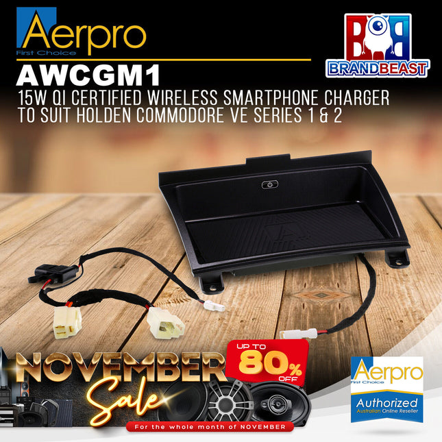 Aerpro AWCGM1 15W Wireless Smartphone Charger Suit Holden Commodore VE 1 & 2