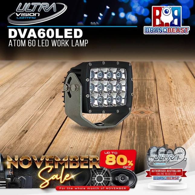 Ultra Vision Lighting DVA60LEDEU Atom 60 LED Work Lamp - Euro Beam