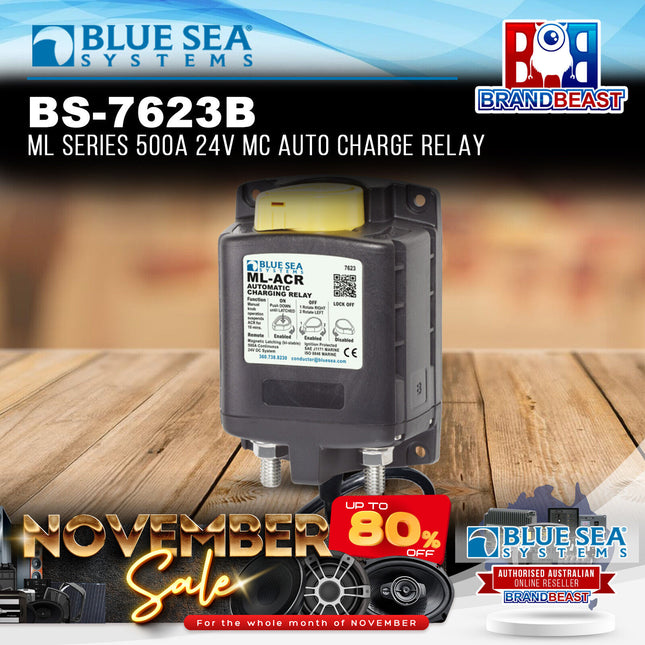 Blue Sea Systems BS-7623B ML Series 500A 24V MC Auto Charge Relay