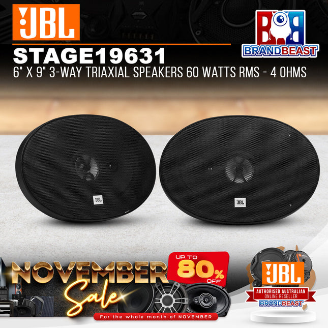 JBL STAGE1 9631 6" x 9" 3-Way Triaxial Speakers 60 Watts RMS - 4 Ohms