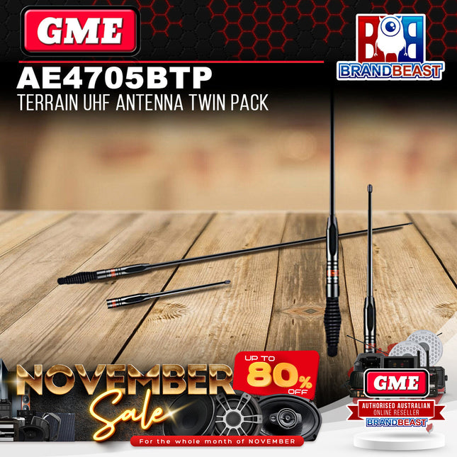GME AE4705BTP Heavy Duty All Terrain Pack 2.1 & 6.6dbi Gain Black