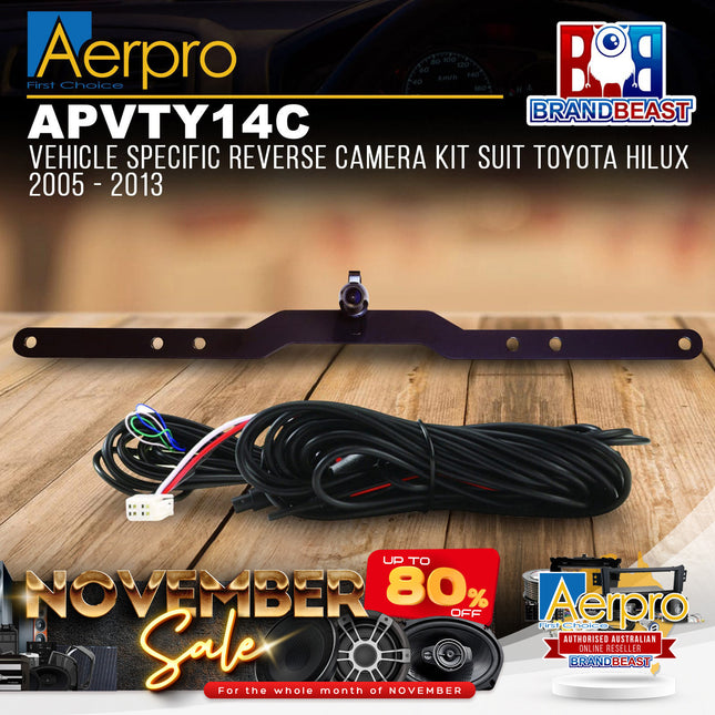 Aerpro APVTY14C Vehicle Specific Reverse Camera Suit Toyota Hilux 2005 - 2013