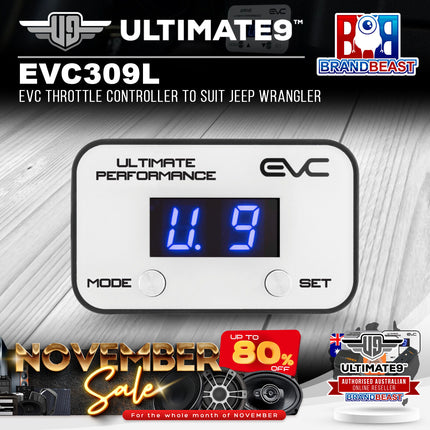 Ultimate9 EVC309L EVC Throttle Controller to Suit Jeep Wrangler