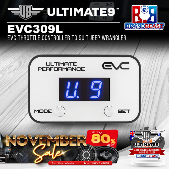 Ultimate9 EVC309L EVC Throttle Controller to Suit Jeep Wrangler