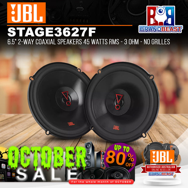 JBL Stage3 627F 6.5" 2-Way Coaxial Speakers 45 Watts RMS - 3 Ohm - No Grilles