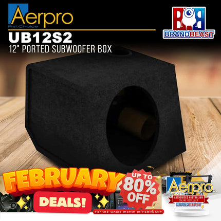 Aerpro UB12S2 12‚Ä≥ MDF Ported Enclosure Subwoofer Box