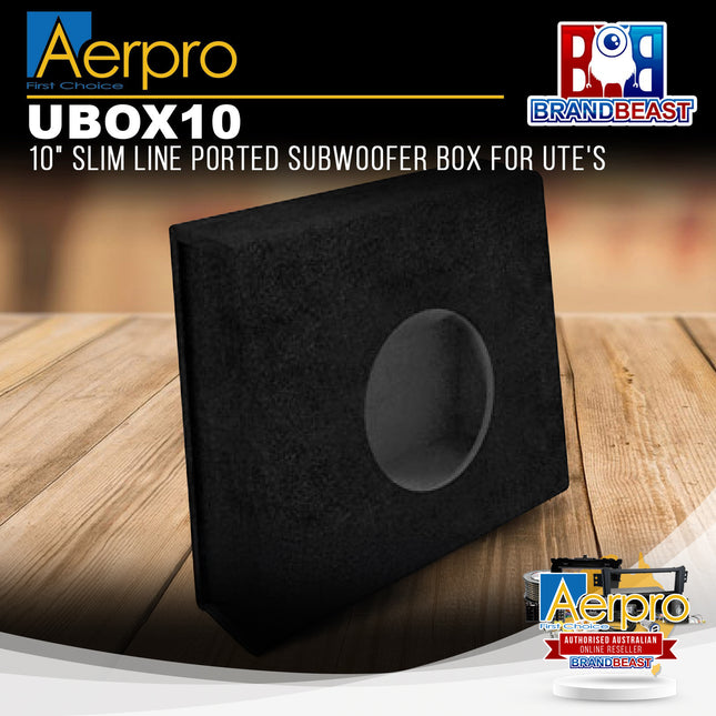 Aerpro UBOX10 10" Slim Line Ported Subwoofer Box For UTE's