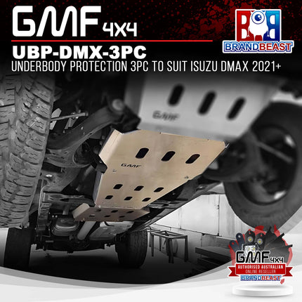 GMF4X4 UBP-DMX-3PC Underbody Protection 3pc To Suit Isuzu DMAX 2021+