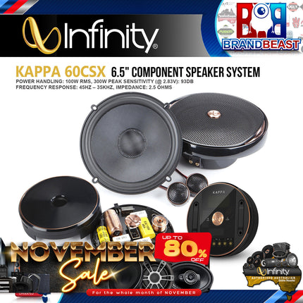 Infinity KAPPA 60CSX 6-1/2" Two-Way Car Audio Component System w/ Gap Switchable Crossover