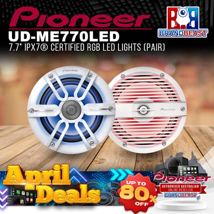 Pioneer UD-ME770LED 7.7&quot; IPX7¬Æ Certified RGB LED Lights (Pair)