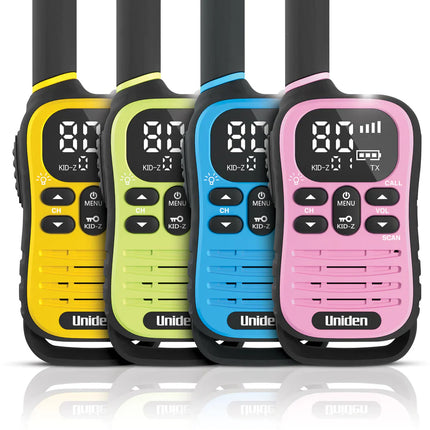 UNIDEN UH45-4 MAX - Ultra-Compact UHF Radio Quad Pack with Kid-Zone Plus and USB-C Charging