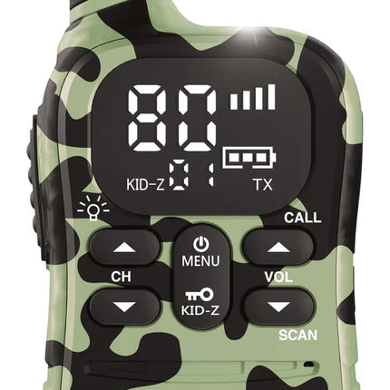 UNIDEN UH45CG MAX - Ultra-Compact UHF Radio in Camouflage Green with Kid-Zone Plus and USB-C Charging