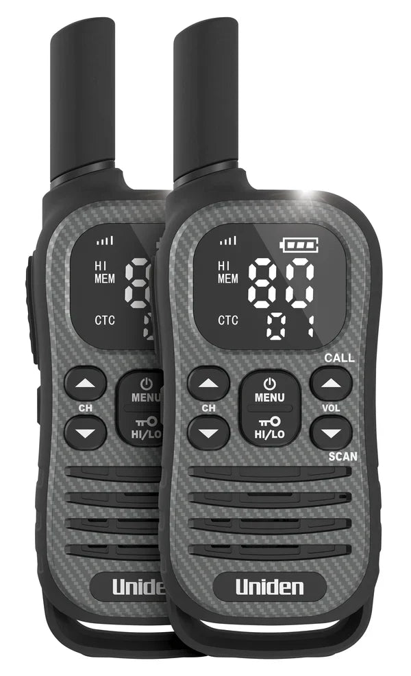 UNIDEN UH620-2 MAX - 2 Watt UHF Adventure Radio Twin Pack with Voice Scramble and USB-C Charging