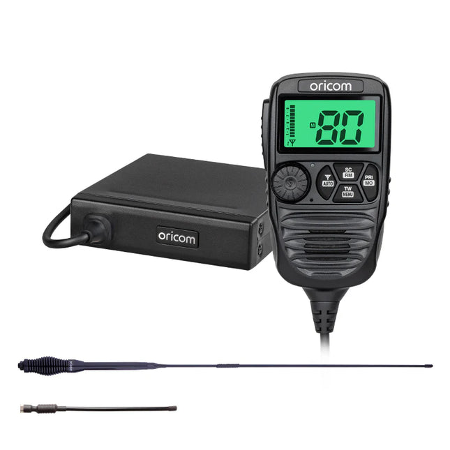 Oricom UHF182XPTA Dual Antenna UHF CB Radio Bundle with 2 BONUS Antennas