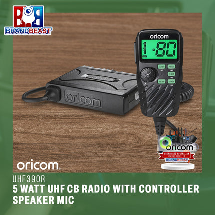 Oricom UHF390R 5 Watt UHF CB Radio with Controller Speaker Mic