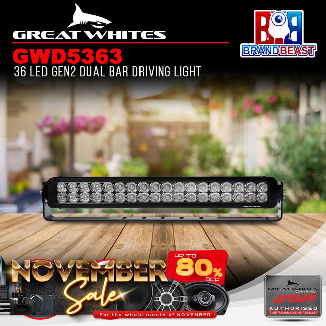 Great Whites GWD5363 36 LED Gen2 Dual Bar Driving Light