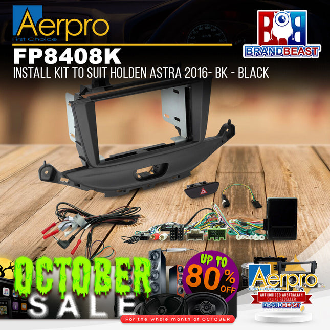 Aerpro FP8408K Install Kit to Suit Holden Astra 2016- BK - Black