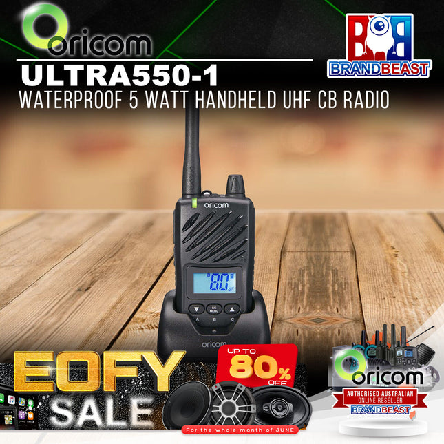 Oricom ULTRA550-1 Waterproof 5 Watt Handheld UHF CB Radio