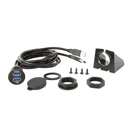 DNA UNIUSB01 Universal Round Mount USB Adaptor Lead To Fit In Most Cigarette Lighter / Accessory Sockets