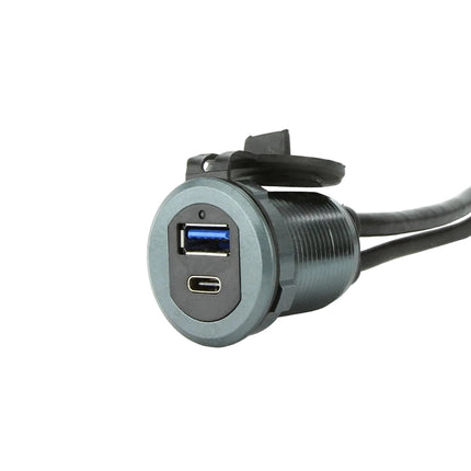 DNA UNIUSB01AC Round Mount USB & Type-C Adaptor Suit Cigarette/Accessory Sockets