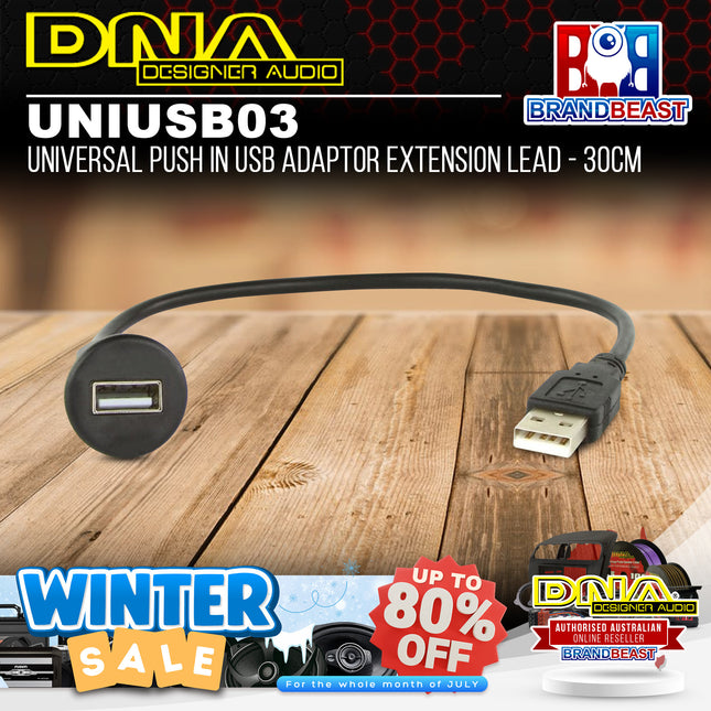 DNA UNIUSB03 Universal Push In USB Adaptor Extension Lead - 30cm