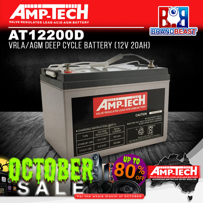 Amp-Tech AT12200D VRLA/AGM Deep Cycle Battery (12V 20Ah)