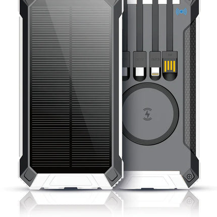 UNIDEN UPP200S - 20000mAh Wireless Solar Power Bank with Built-In Charging Cables