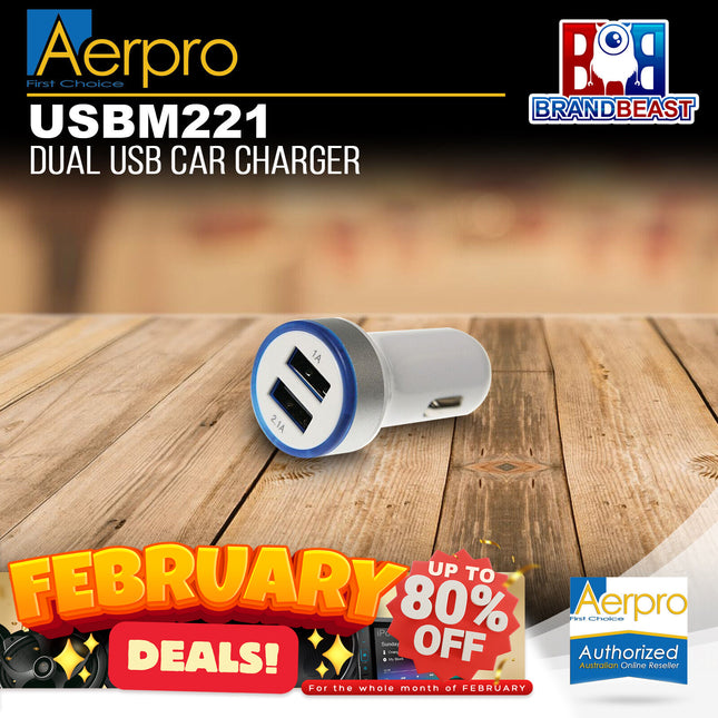 Aerpro USBM221 Dual USB Car Charger