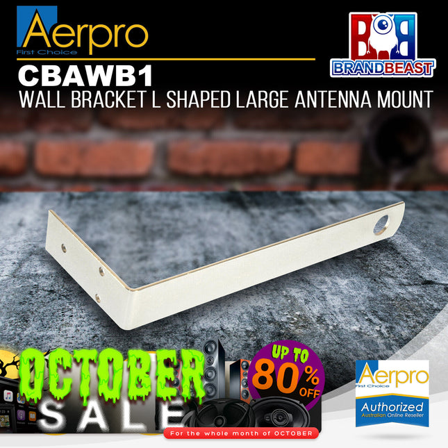 Aerpro CBAWB1 Silver Wall Mount L-Shaped UHF Antenna Bracket