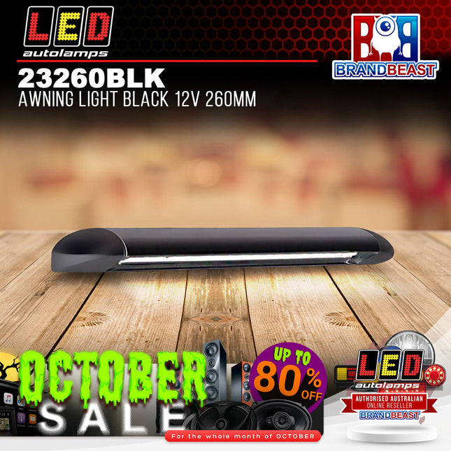 LED Autolamps 23260BLK Awning Light Black 12V 260Mm