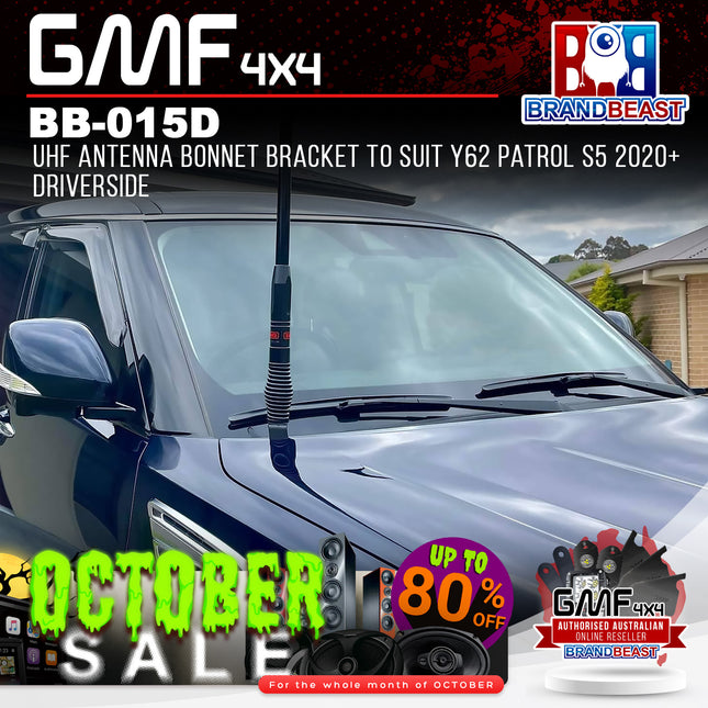 GMF4x4 BB-015D UHF Antenna Bonnet Bracket To Suit Y62 Patrol S5 2020+ DriverSide