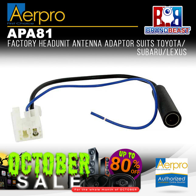 Aerpro APA81 Factory Headunit Antenna Adaptor Suit Toyota/Subaru Vehicles
