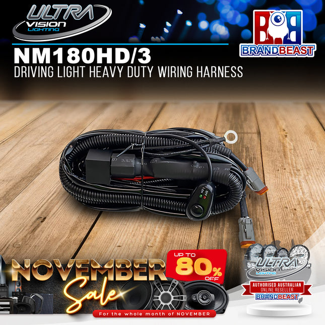 Ultra Vision Lighting NM180HD/3 Driving Light Heavy Duty Wiring Harness