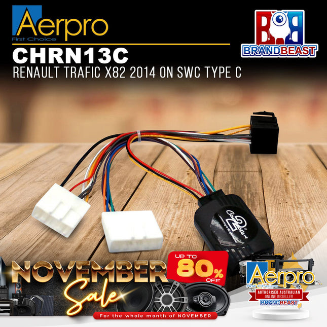 Aerpro CHRN13C Steering Wheel Control Harness Suit Renault Trafic 2014-ON