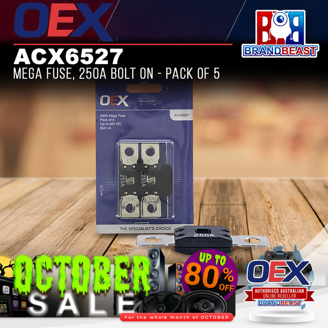 OEX ACX6527 Mega Fuse, 250A Bolt On - Pack of 5