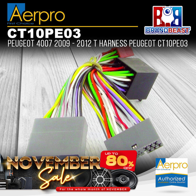 Aerpro CT10PE03 T-Harness to Suit Peugeot