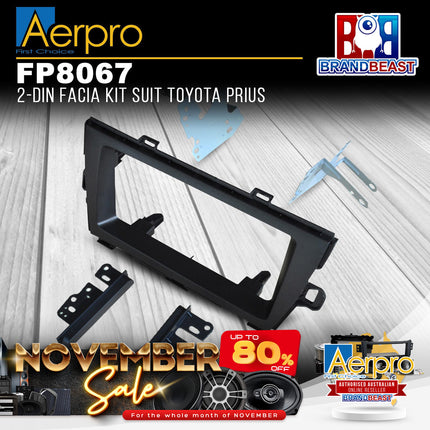 Aerpro FP8067 2DIN 200mm Toyota Unit Facia Kit Suit Toyota Prius 2009 - 2015