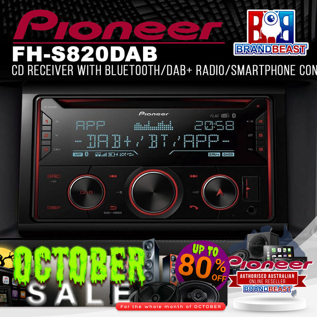 Pioneer FH-S820DAB CD Receiver with Bluetooth/DAB+ Radio/Smartphone Connectivity