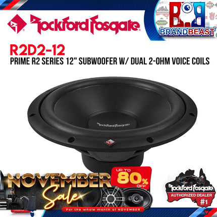 Rockford Fosgate R2D2-12 Prime 12" R2 2-Ohm DVC Subwoofer