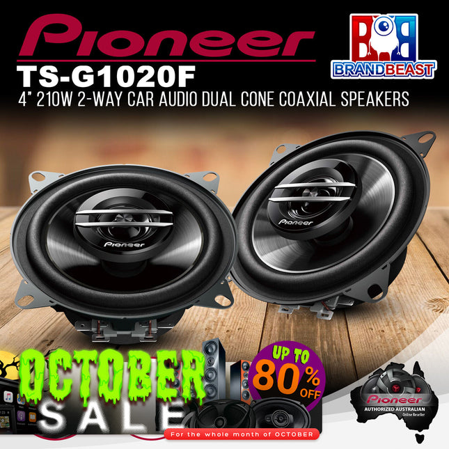 Pioneer TS-G1020F G-Series 4"/10cm 210W 2-Way Coaxial Speakers