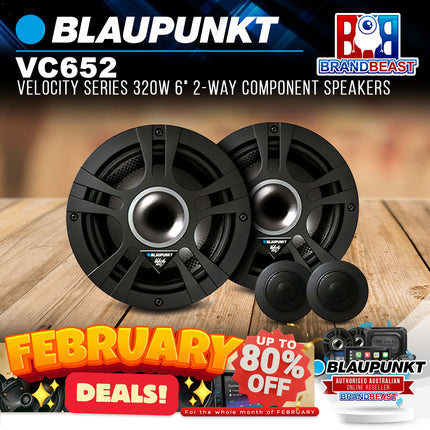 BLAUPUNKT VC 652 Velocity Series 320W 6&quot; 2-Way Component Speakers