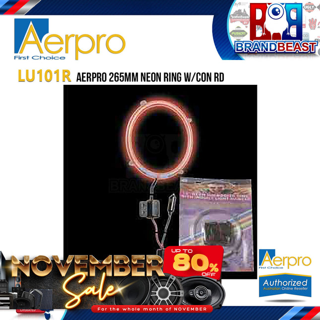 Aerpro LU101R 265mm LED Neon Ring with Con Red