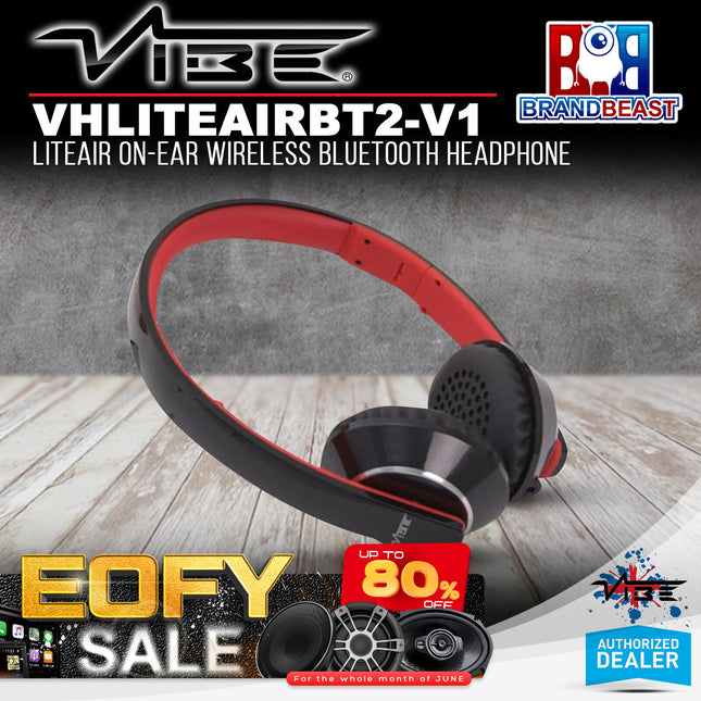 Vibe VHLITEAIRBT2-V1 LiteAir On-Ear Wireless Bluetooth Headphone