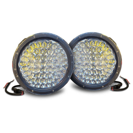 Villain Lighting VIL-9DL-225 9" Pro Driving Lights 225 Watt Cree LED 19000 Lumen Spotlight (Pair) with Narva 74402 12V 4WD Driving Light Wiring Harness Package