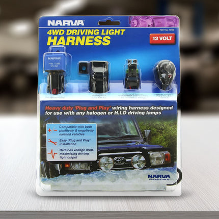 Villain Lighting VIL-9DL-225 9" Pro Driving Lights 225 Watt Cree LED 19000 Lumen Spotlight (Pair) with Narva 74402 12V 4WD Driving Light Wiring Harness Package