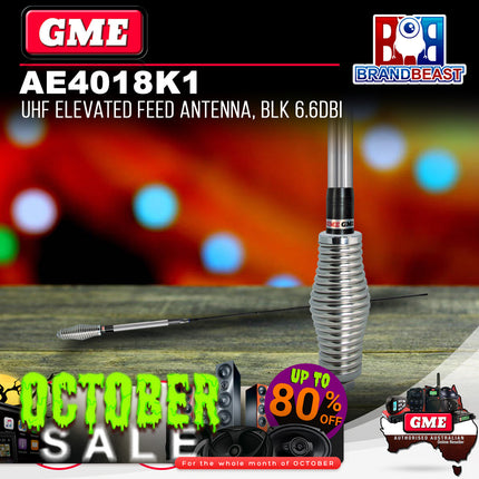 GME AE4018K1 UHF Elevated Feed Antenna Black 6.6Dbi