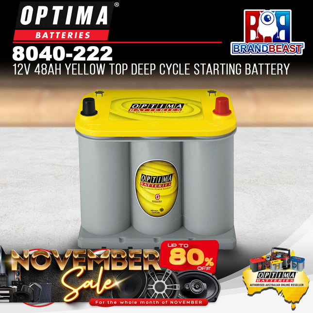 Optima 8040-222 12V 48Ah Group 35 Yellow Top Deep Cycle Starting Battery