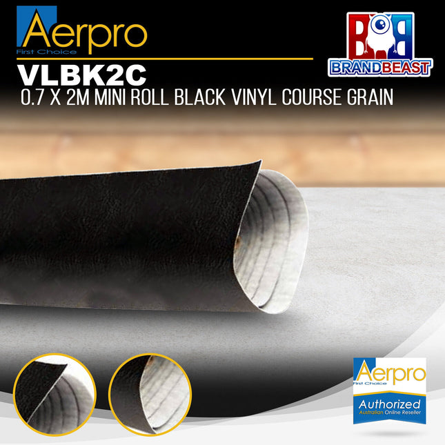 Aerpro VLBK2C .7 X 2m Mini Roll Black Vinyl Coarse Grain